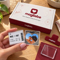 magliebe magnet kit box with two finished magnets and the squeegee